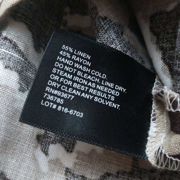 East 5th Women's Geometric Print Brown/Tan Button-Up 3/4 Sleeve Shirt S Small - Picture 6 of 6